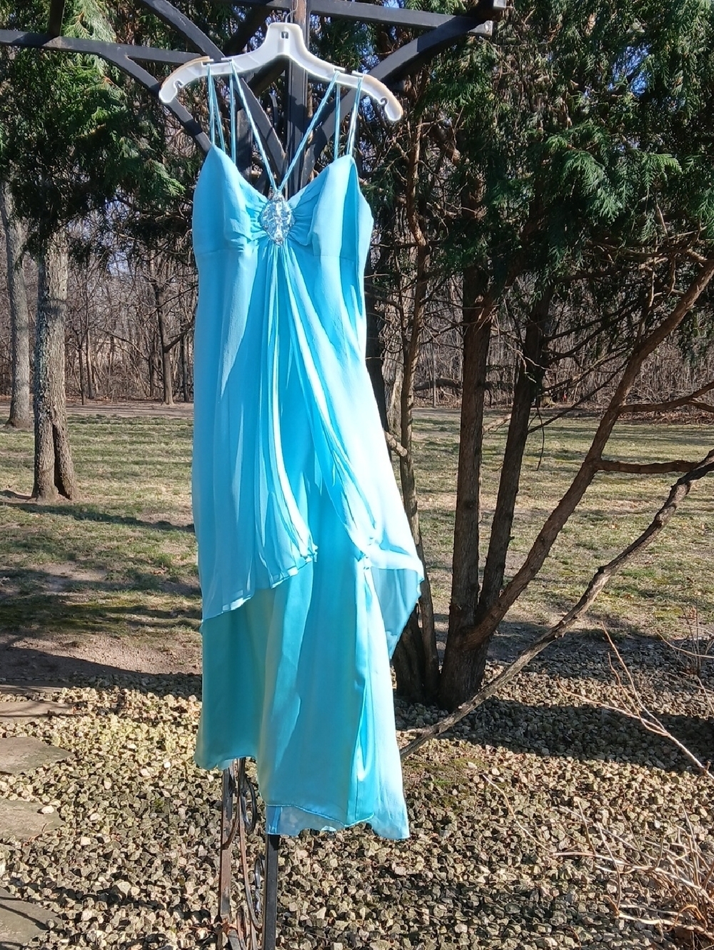 Dave & Johnny 100% Silk Long Prom Gown Sz 8